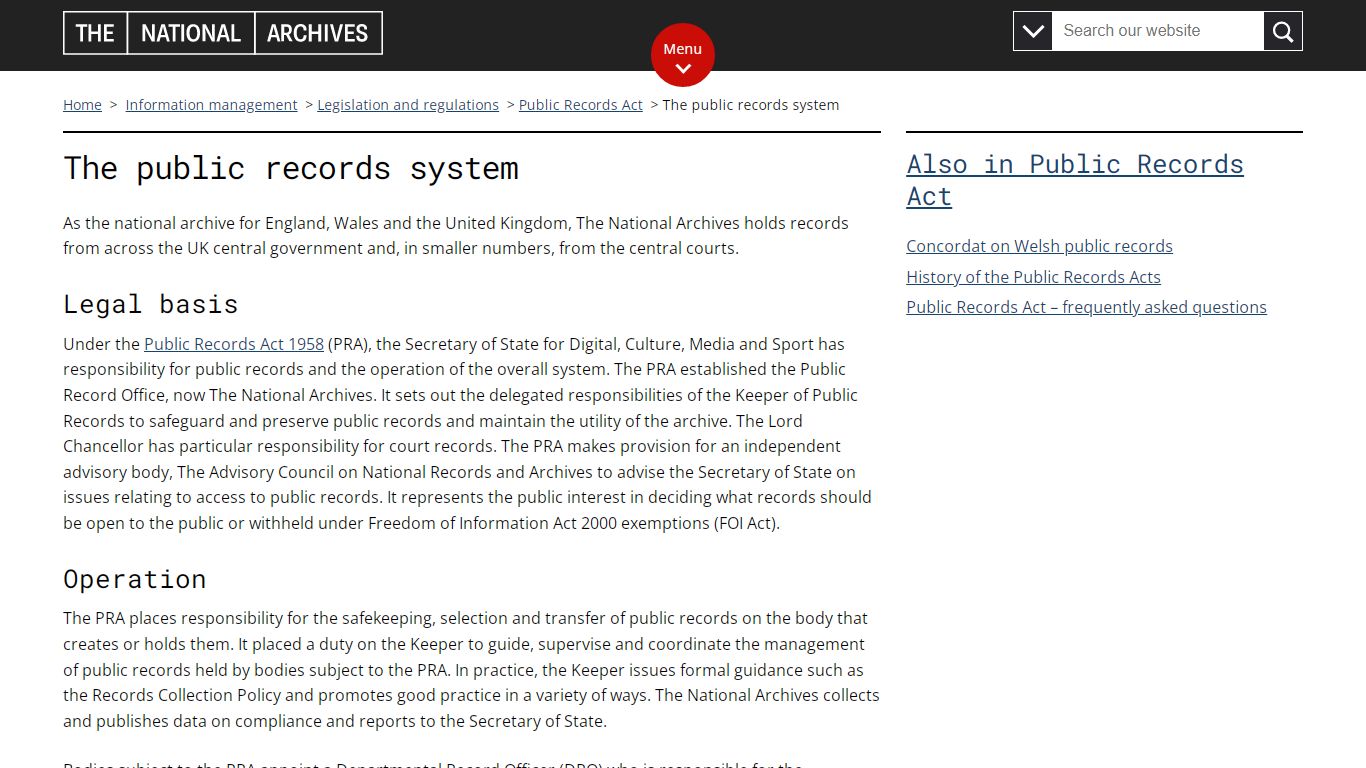 The public records system - The National Archives