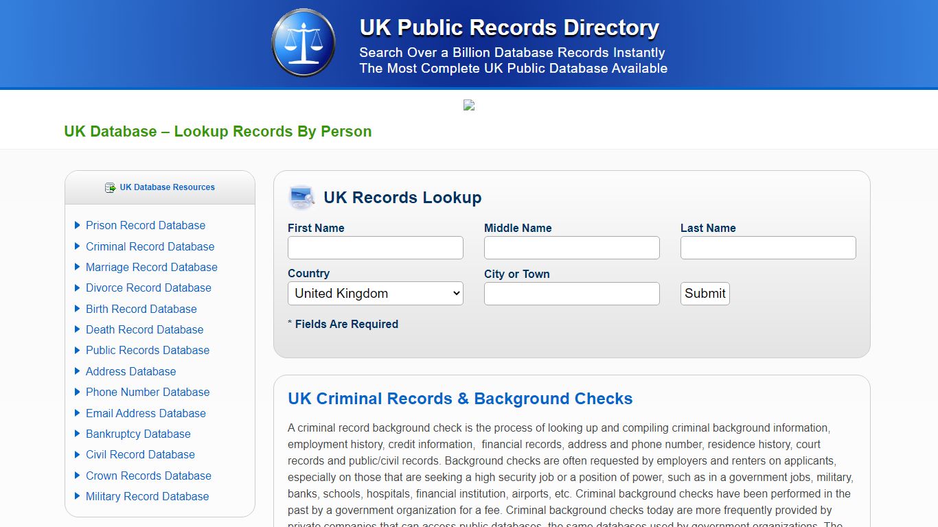 UK Database - Lookup Records By Person - UK Public Records Directory ...